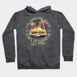 Vintage California Surf & Summer Travel Art Hoodie